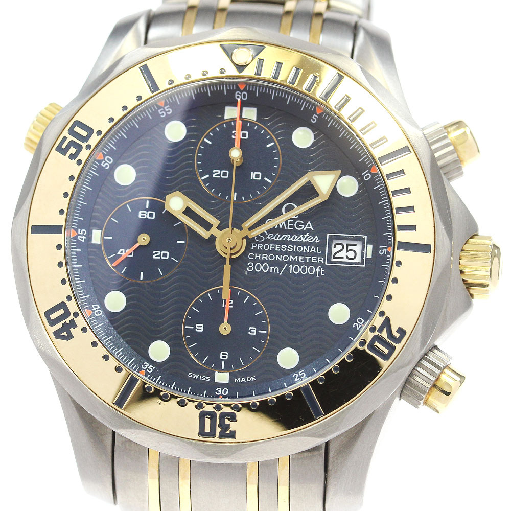 オメガ OMEGA 2297.80 シーマスター300 クロノグラフ YGコンビ 自動巻き メンズ _867782
