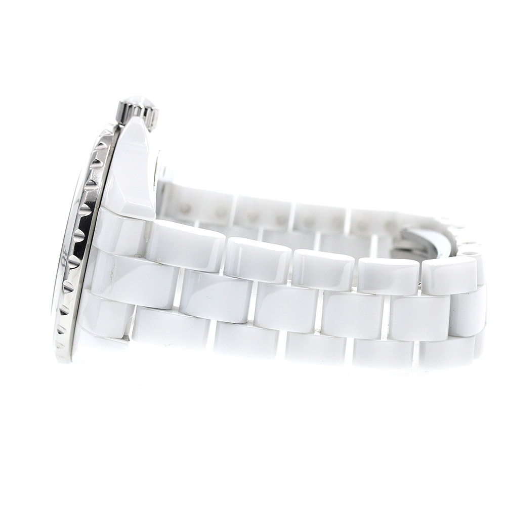シャネル CHANEL H1628 J12 白セラミック 12Pダイヤ クォーツ レディース _867819