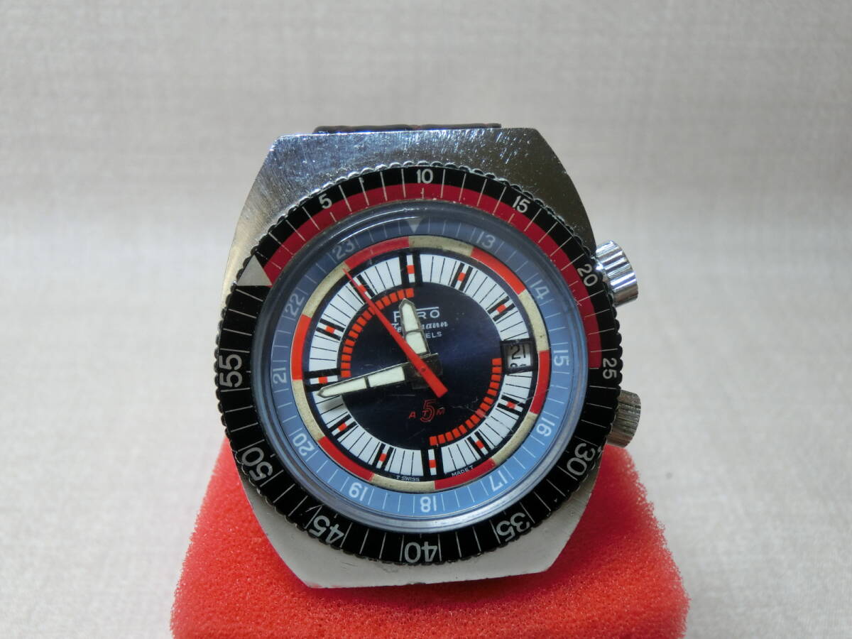 【№4031-O7001K】中古： JUMBO ダイバーズ ウオッチ　手巻き UMF cal.24-00 レア 貴重 ヴィンテージ　現状渡す