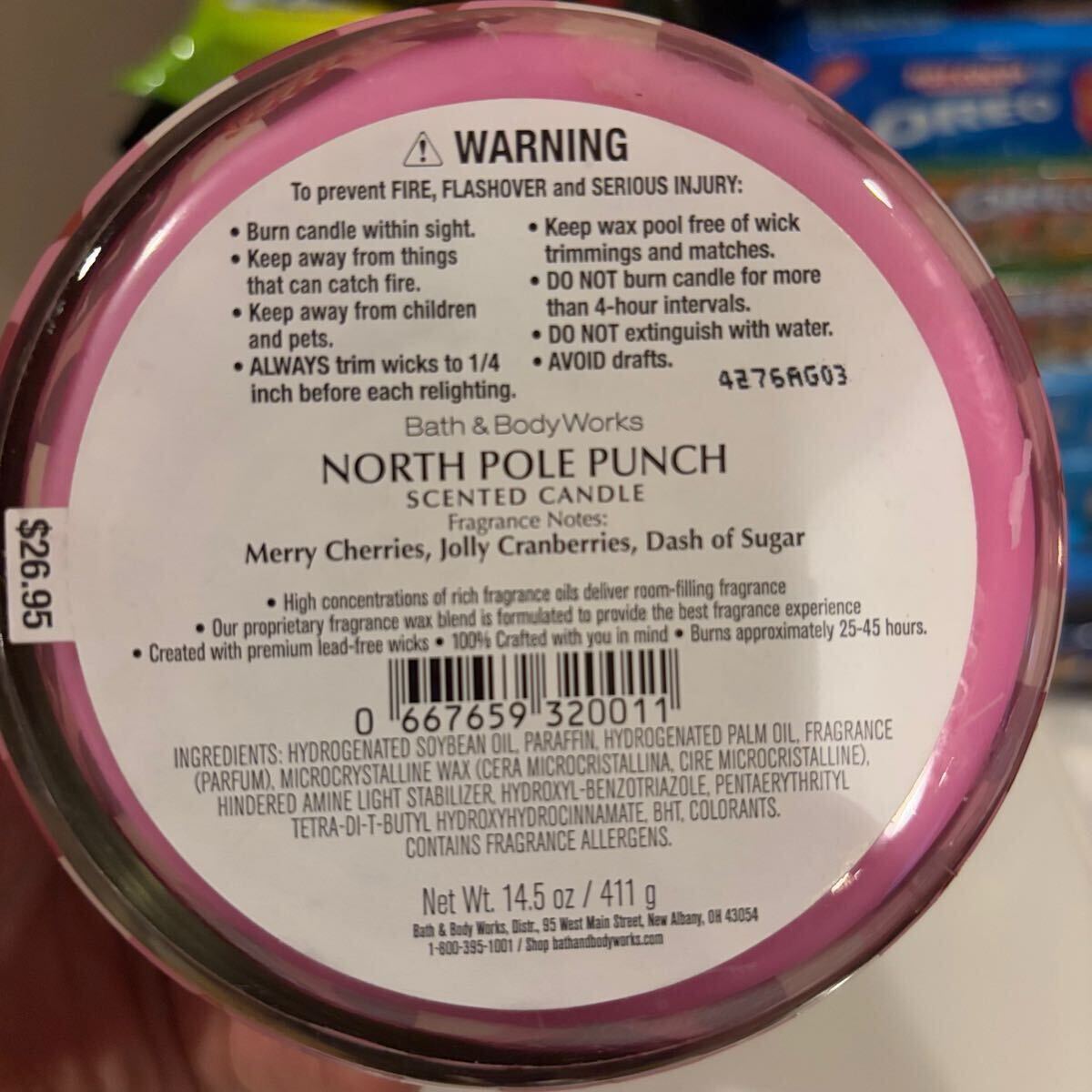 Bath & body works свеча автобус and корпус Works NORTH POLE PUNCH 3-Wick 411g