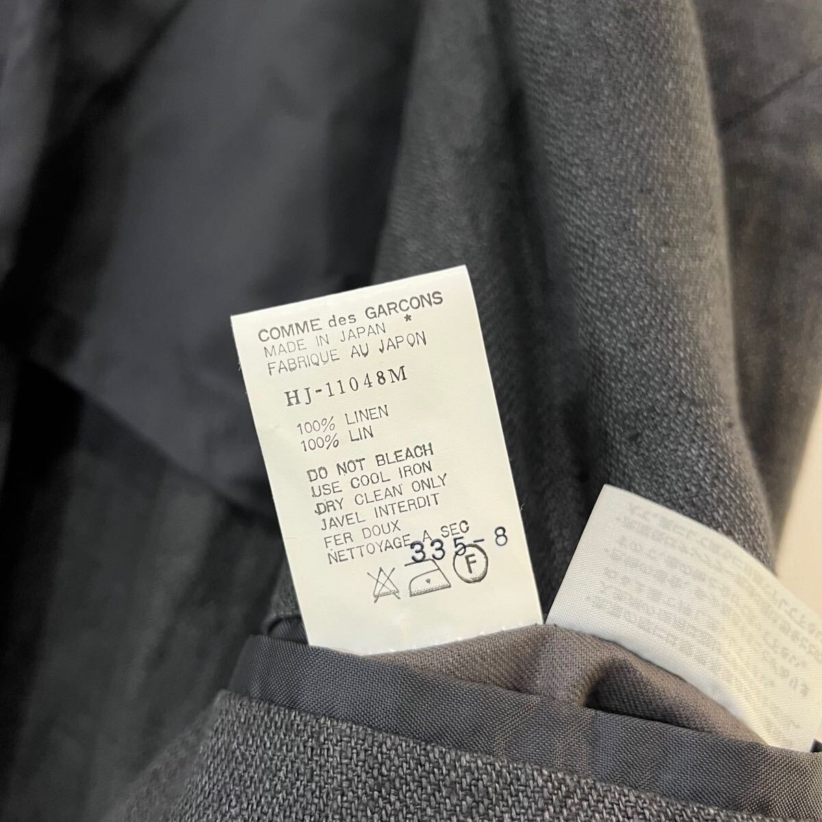 COMME des GARCONS HOMME リネンジャケット テーラードジャケット 背抜き 2B HJ-11048M 極上 コムデギャルソンオム【送料一律/同梱可能】P