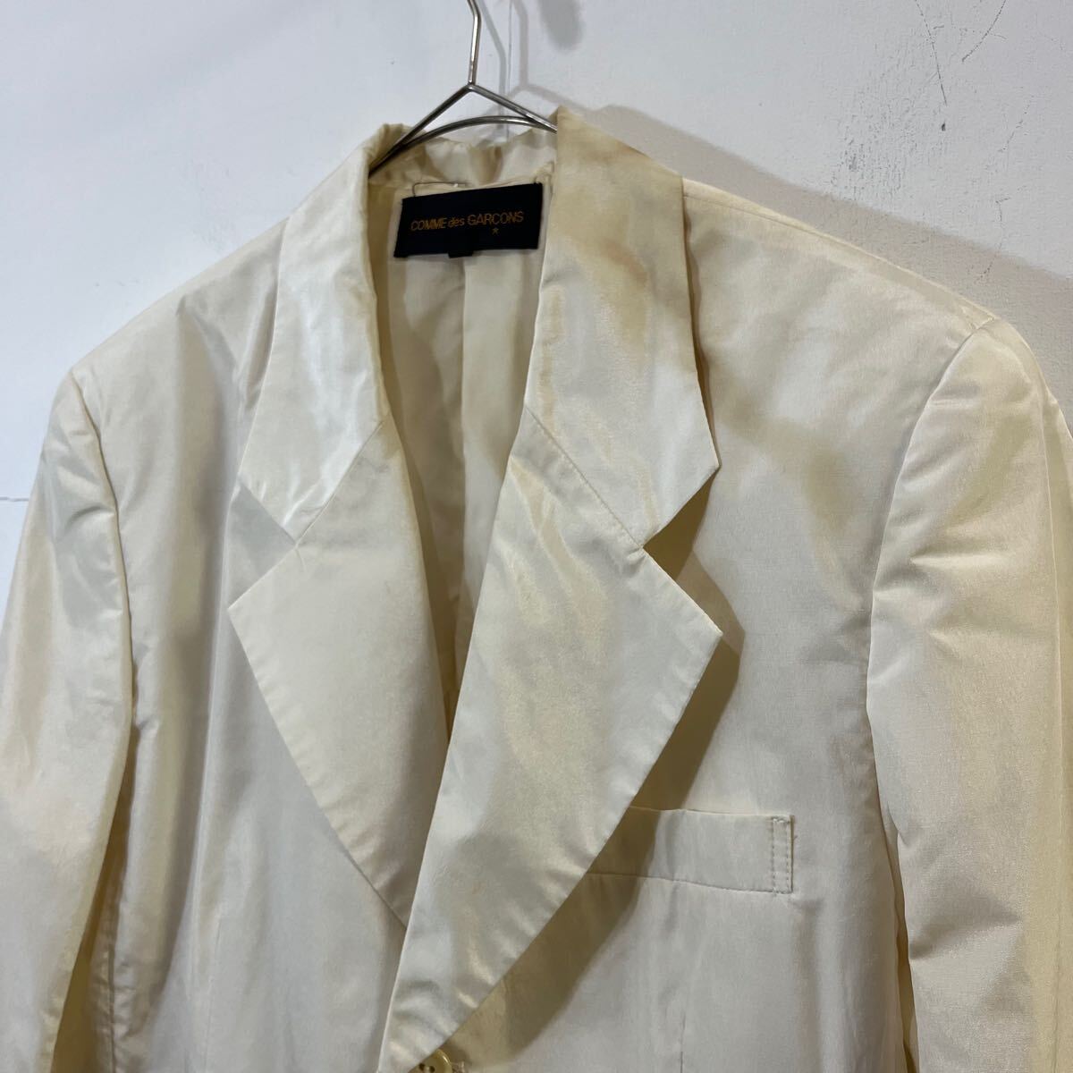VINTAGE 80s COMME des GARCONS AD1988 アーカイブ シルクジャケット テーラードジャケット コムデギャルソン 希少【送料一律/同梱可能】Q