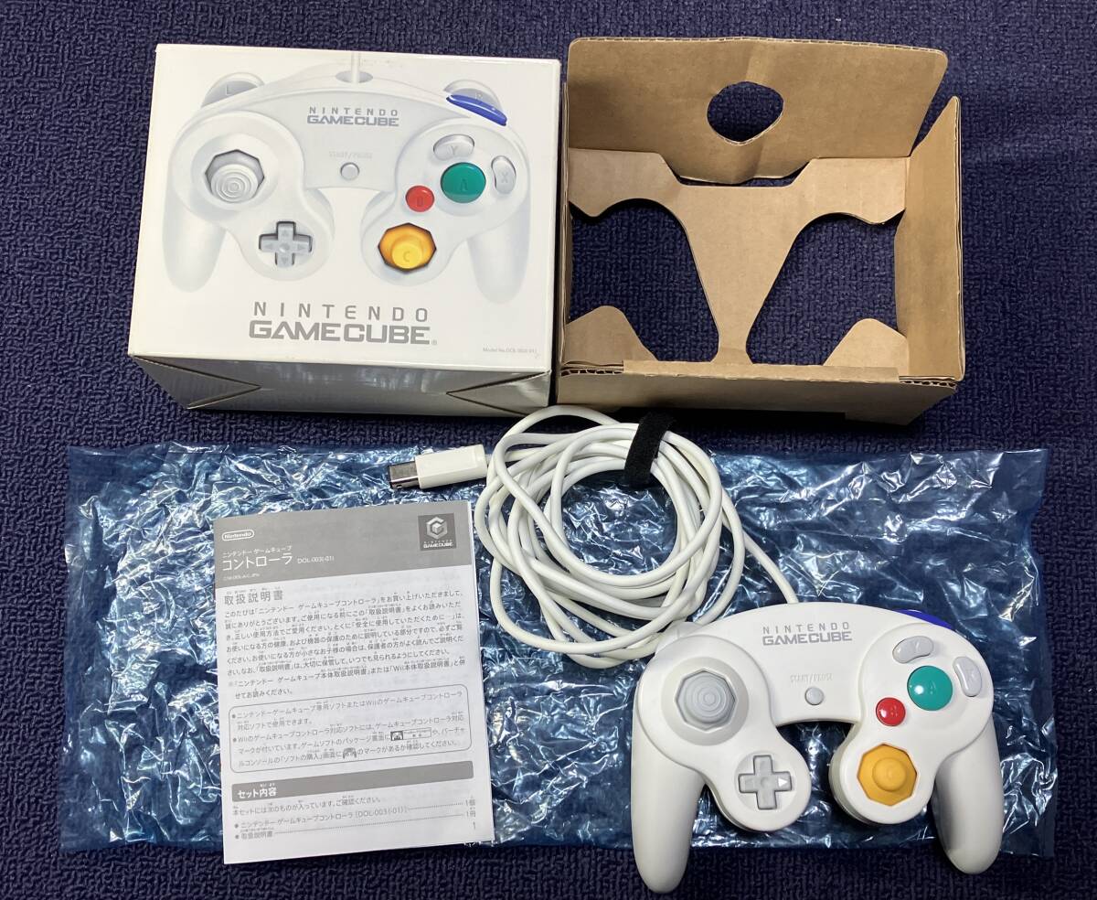 任天堂 GC ゲームキューブ コントローラー ホワイト DOL-003 箱、説明書付き