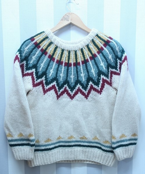 2-0291B/gim ウールノルディックセーター ジム ニット _画像1