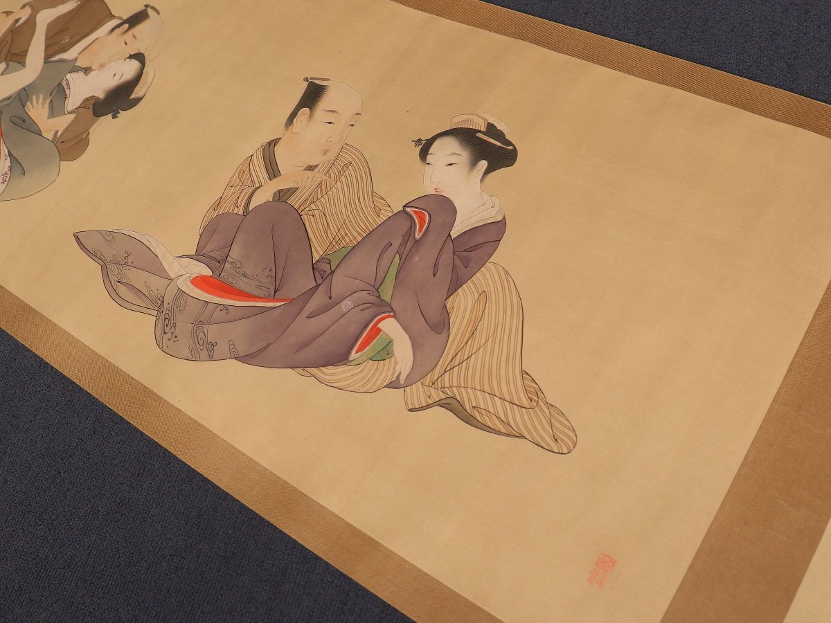 真作】【伝来_弐】hp1042〈平井直水〉春画巻物 伊藤渓水極箱 真作】【伝来_弐】hp1042〈平井直水〉春画巻物 伊藤渓水極箱