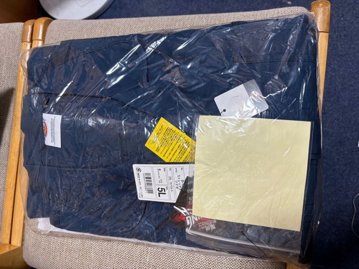 5L ディッキーズ　D736　長袖　ストレッチオックス　つなぎ　コバルト　Dickies　作業着