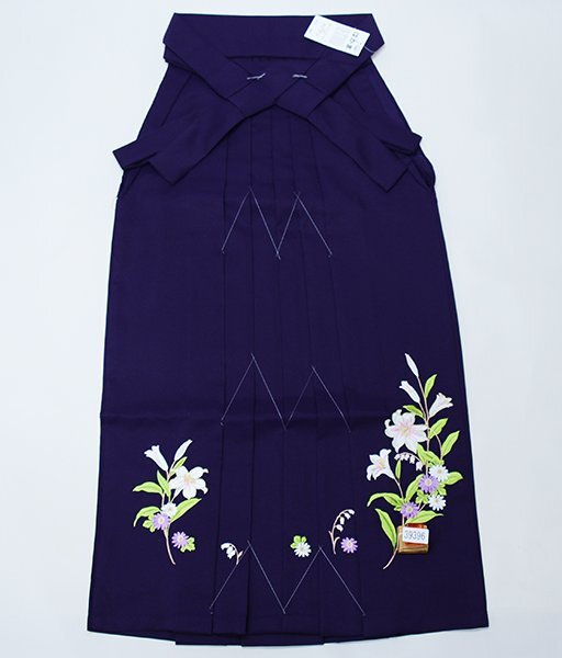 刺繍袴 単品 女性用 行灯袴 ヘラあり 袴下87cm，91cm 紫色 卒業式 新品（株）安田屋 NO39396