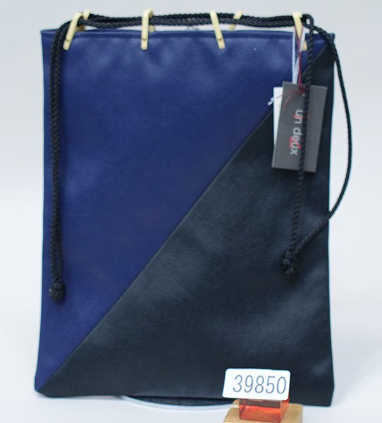 信玄袋 男性用 巾著 un deux 紺×黒 浴衣 甚平 メール便可 新品（株）安田屋 NO39850