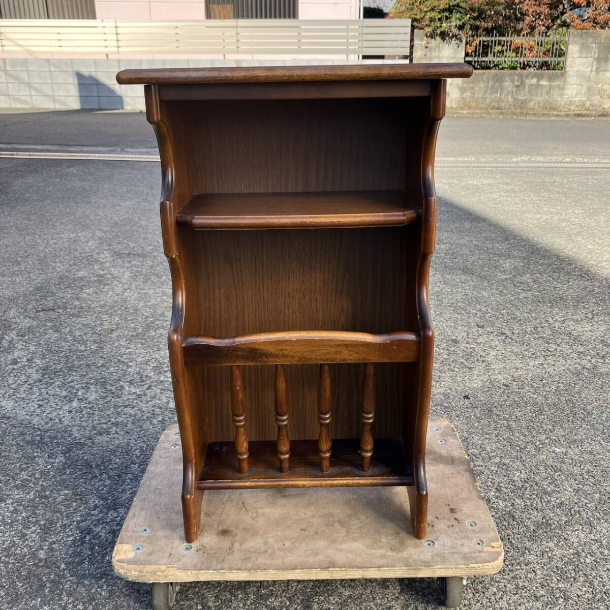 ★[241226-4K]【現状品】《karimoku/マガジンラック》カリモク/コロニアル/電話台/コンソール台/