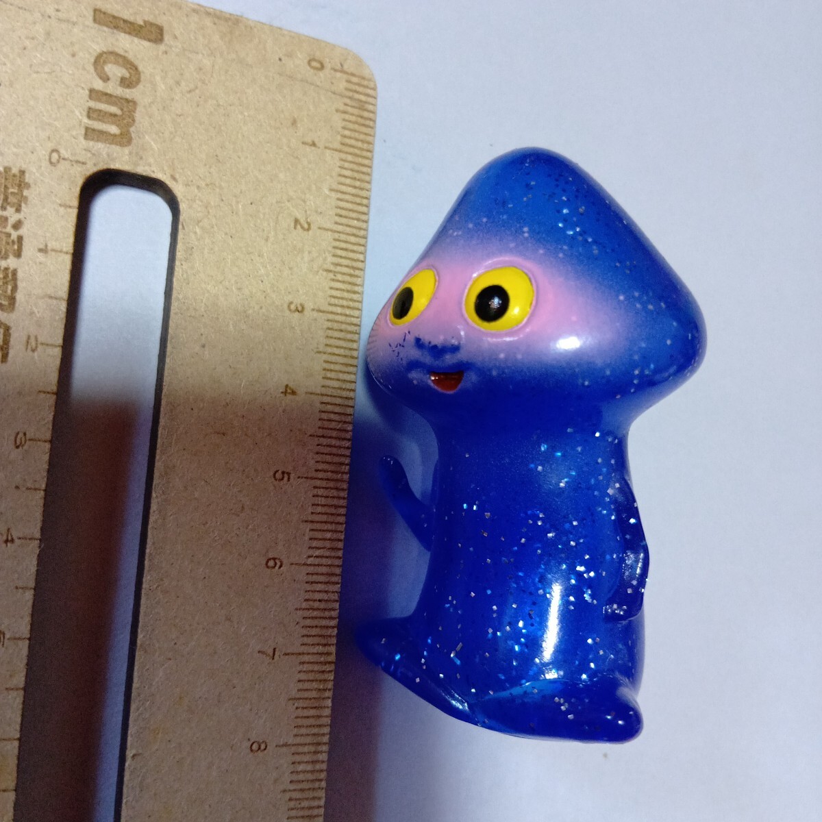 松茸師匠　ソフビ　フィギュア　顔面スレあり　中古　青のラメ