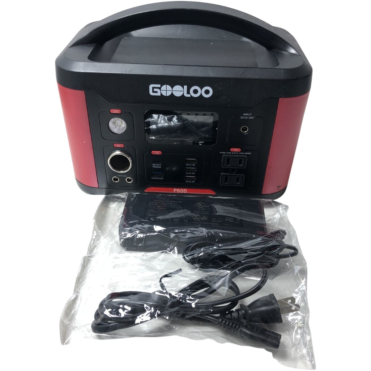 ポータブル電源 GOOLOO P600 レッド やや傷や汚れあり ポータブル電源 GOOLOO P600 レッド やや傷や汚れあり
