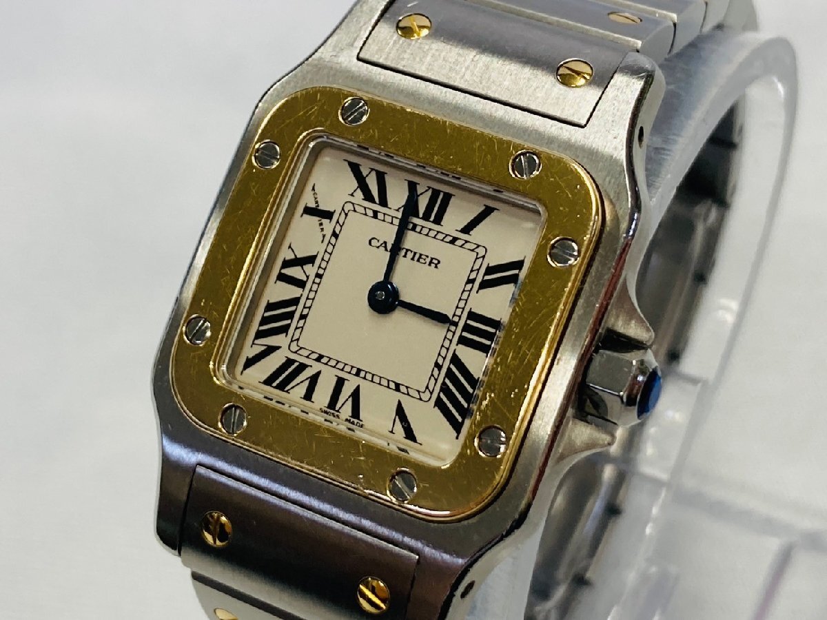 ☆Cartierカルティエ CARTIER サントスガルベ SM 1567 コンビ クォーツ 