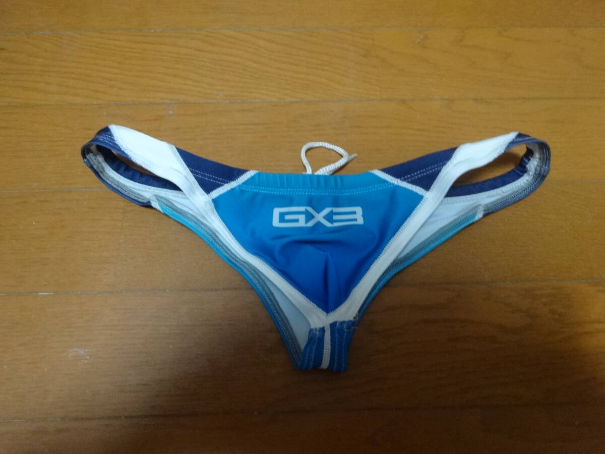送料無料！GX3　ローライズ　ビキニ　水着 改造　ハンケツ　青　紺　Lサイズ