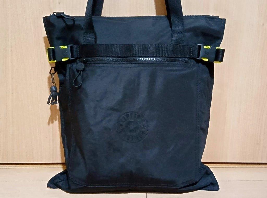 KIPLING キプリング トートバッグ 黒 黄色 ブラック ネオンイエロー 高強度ナイロン レジャー スポーツ トレーニング ジム 水泳 アウトドア
