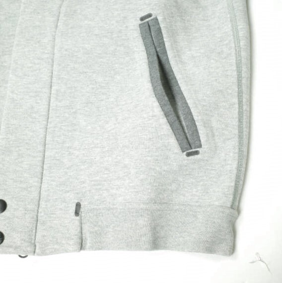 NIKE ナイキ TECH VARSITY JACKET テックバーシティジャケット 614380-063 M グレー スウェット スタジャン テックフリース g20499_画像6