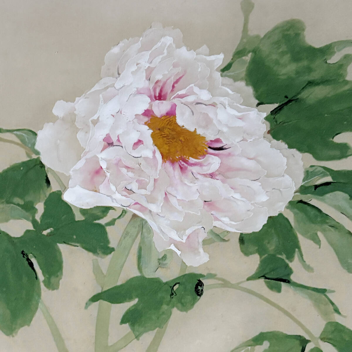 真作】□ 川端龍子 □ 「花王図」絹本 肉筆/軸装 掛け軸 真作】□ 川端龍子 □ 「花王図」絹本 肉筆/軸装 掛け軸