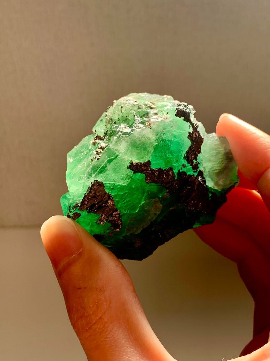 グリーンフローライト ペルー産　セロデパスコ　ミルポ鉱山　外国産鉱物標本 AAA級 原石 鉱物標本蛍石菱マンガン鉱ロードクロサイト天然石_画像6