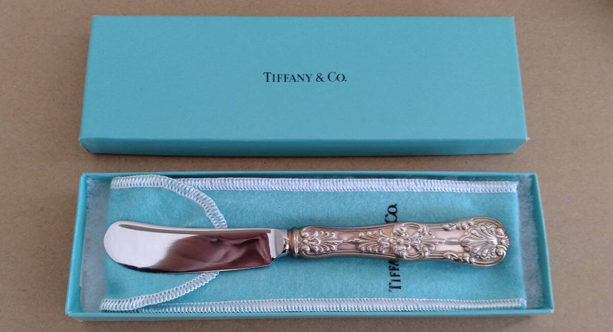 あ5 TIFFANY＆CO ティファニー バターナイフ ハンドルのみスターリングシルバー 箱入り 総重量43.35g【ブレード含む】【検索】純銀