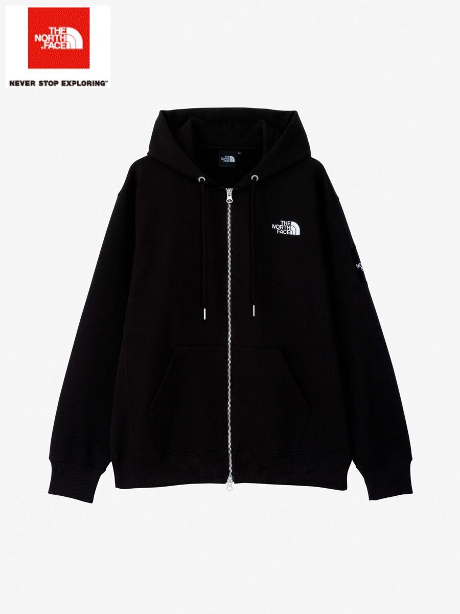 THE NORTH FACE Square Logo FullZip Black ザノースフェイス スクエア ロゴ フルジップ／パーカー ブラック／黒 NT12335-K／XXL／2XL