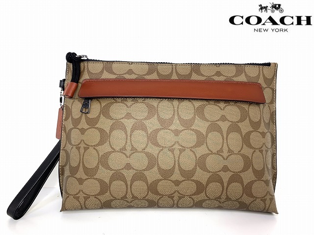 極美品 送料無料 コーチ メンズ COACH シグネチャー クラッチ 極美品 送料無料 コーチ メンズ COACH シグネチャー クラッチ