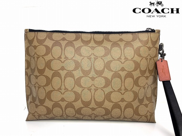 極美品 送料無料 コーチ メンズ COACH シグネチャー クラッチ 極美品 送料無料 コーチ メンズ COACH シグネチャー クラッチ
