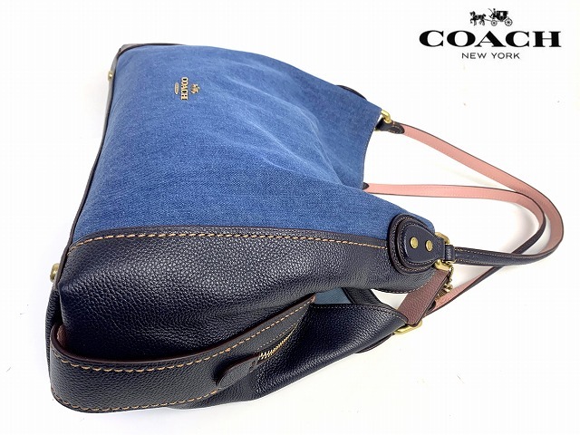 極美品 送料無料 コーチ COACH デニム ショルダーバッグ トート 極美品 送料無料 コーチ COACH デニム ショルダーバッグ トート