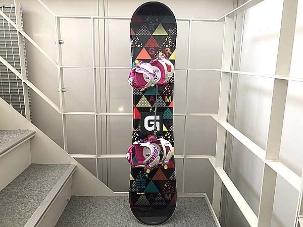 ★ IGNIO GRV-TEAM ROCKER ジュニアスノーボード ビンディング 2点セット 長さ120cm / Kiss mark ビンディング