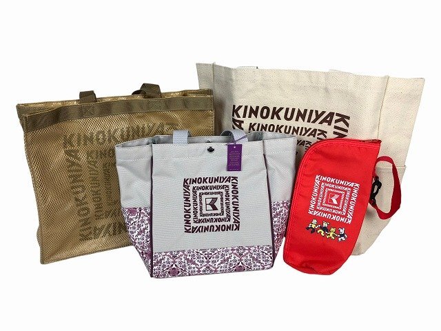 KINOKUNIYA/紀ノ国屋 ランチバッグ メッシュエコバッグ トートバッグ ペットボトルホルダー 4点セット ユニセックス