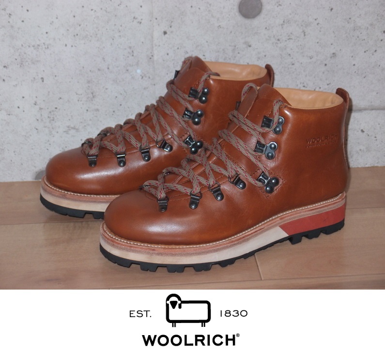 【送料無料】新品 WOOLRICH John Rich & Bros. レザー マウンテンブーツ 8 1/2 26.5cm ウールリッチ