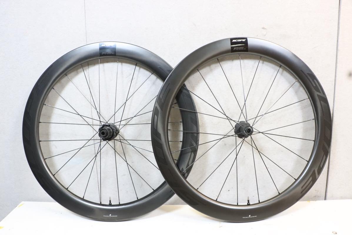 ○SCOPE スコープ R5.A DISC シマノフリー 11/12s対応 クリンチャー チューブレス カーボンホイールセット 美品