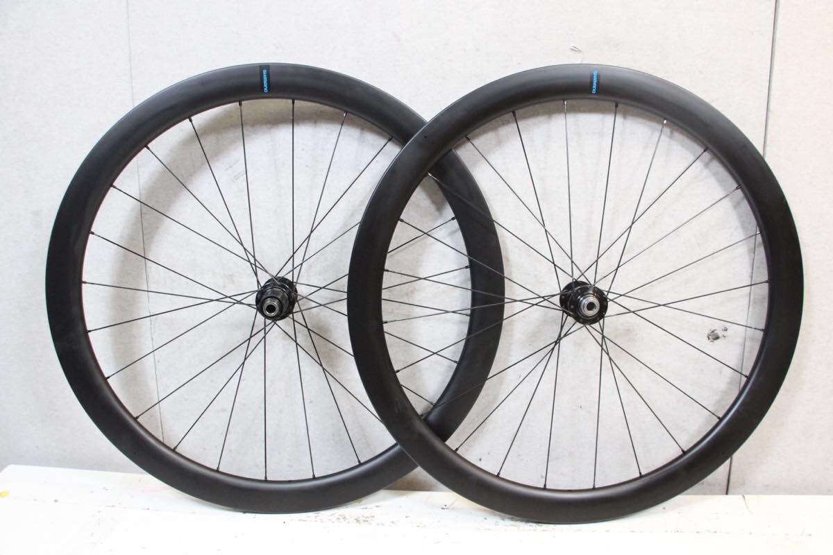 ○SHIMANO シマノ WH-RS710-C46-TL DISC 105グレード シマノフリー 11/12s対応 クリンチャー チューブレス カーボンホイールセット 美品