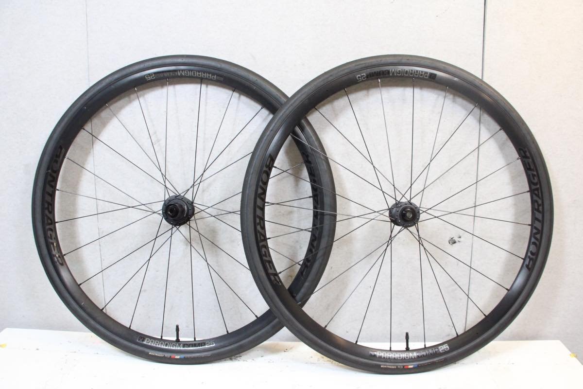 ○BONTRAGER ボントレガー PARADIGM COMP 25 TLR DISC シマノフリー 11/12s対応 クリンチャー チューブレス ホイールセット 美品