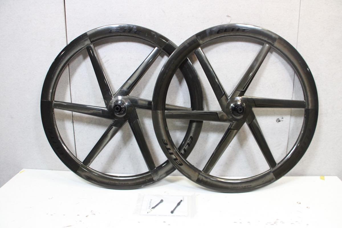 値下げ! ○EliteWheels エリートホイール VELO SIX DISC シマノ11/12s対応 チューブレス 6本バトン カーボンホイールセット