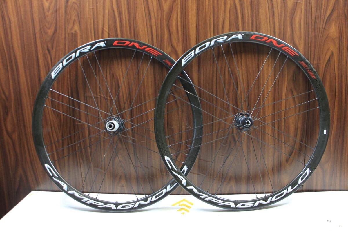 ○Campagnolo カンパニョーロ BORA ONE 35 DB シマノフリー 11/12s対応 クリンチャー ブライトラベル カーボンホイールセット 美品