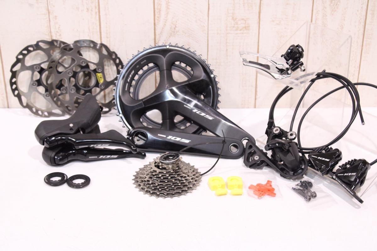 某メーカー モデル 油圧式ブレーキ 機械式変速 105 R7020シリーズ シマノ ★SHIMANO グループセット 50-34T / 172.5mm パーツセット