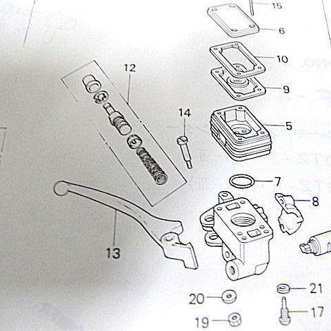 CB250T/400T/ホーク/ホークⅡ　リプロダクション　純正対応　フロントマスターシリンダーリビルトキット　B102