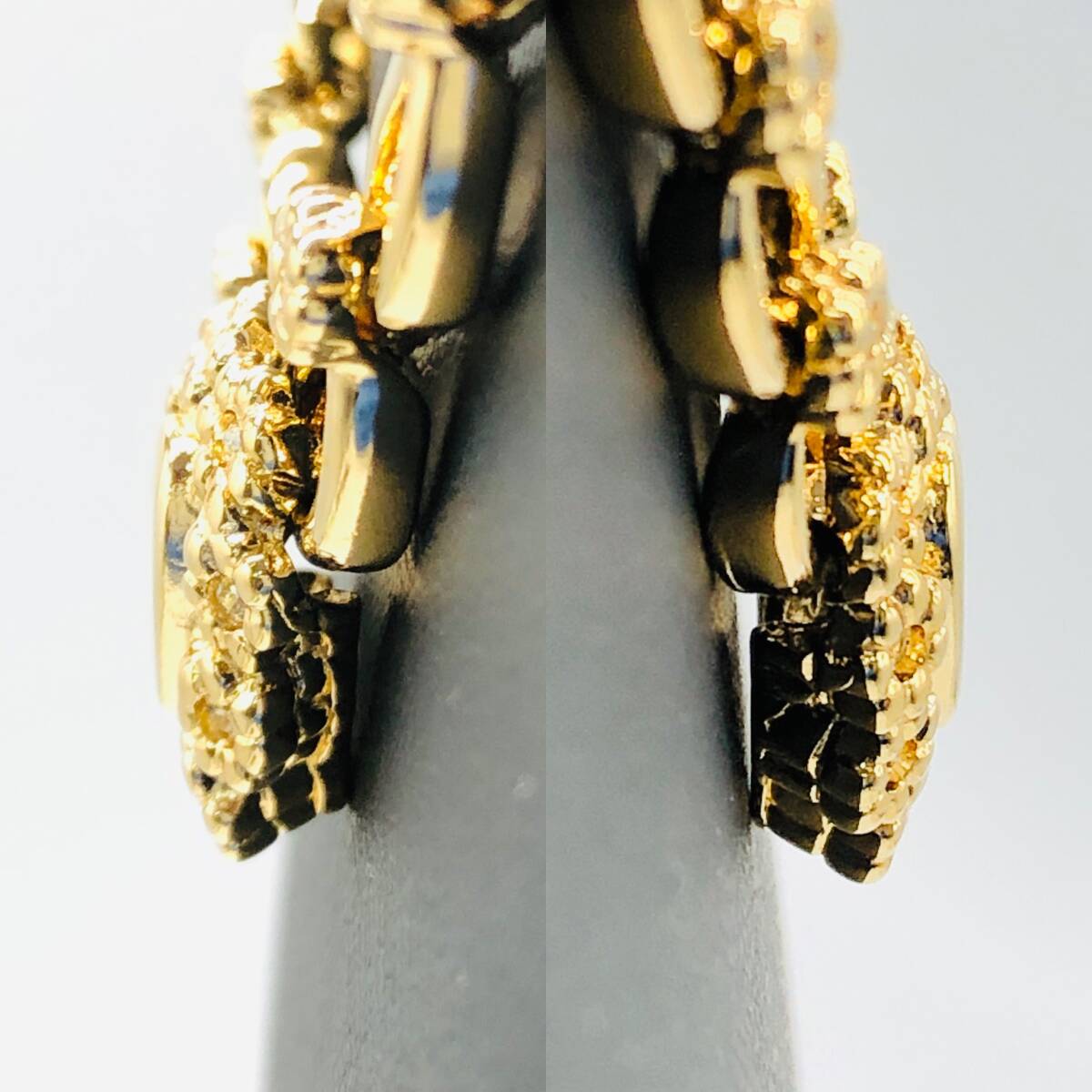 【美品】NINA RICCI ニナリッチ ネックレス ゴールドカラー ラインストーン ハート レディース アクセサリー / ot-0430-sw