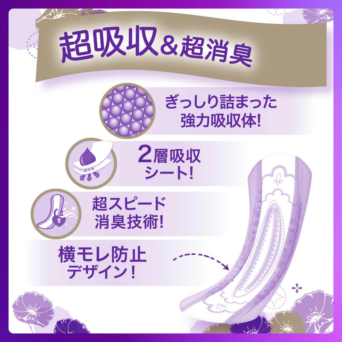 ウィスパ－　うすさら安心　安心の中量用　80ｃｃ　42枚 容量42マイＰ＆Ｇ 生理用品_画像2