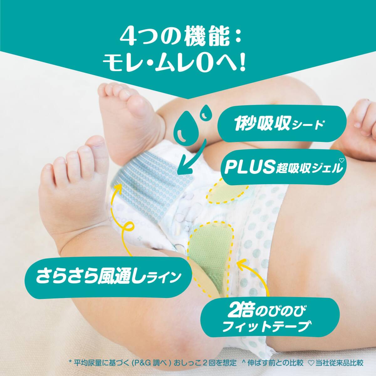 パンパース さらさらケア テープ ウルトラジャンボ ウルトラジャンボ 容量54マイ P&G オムツ_画像3