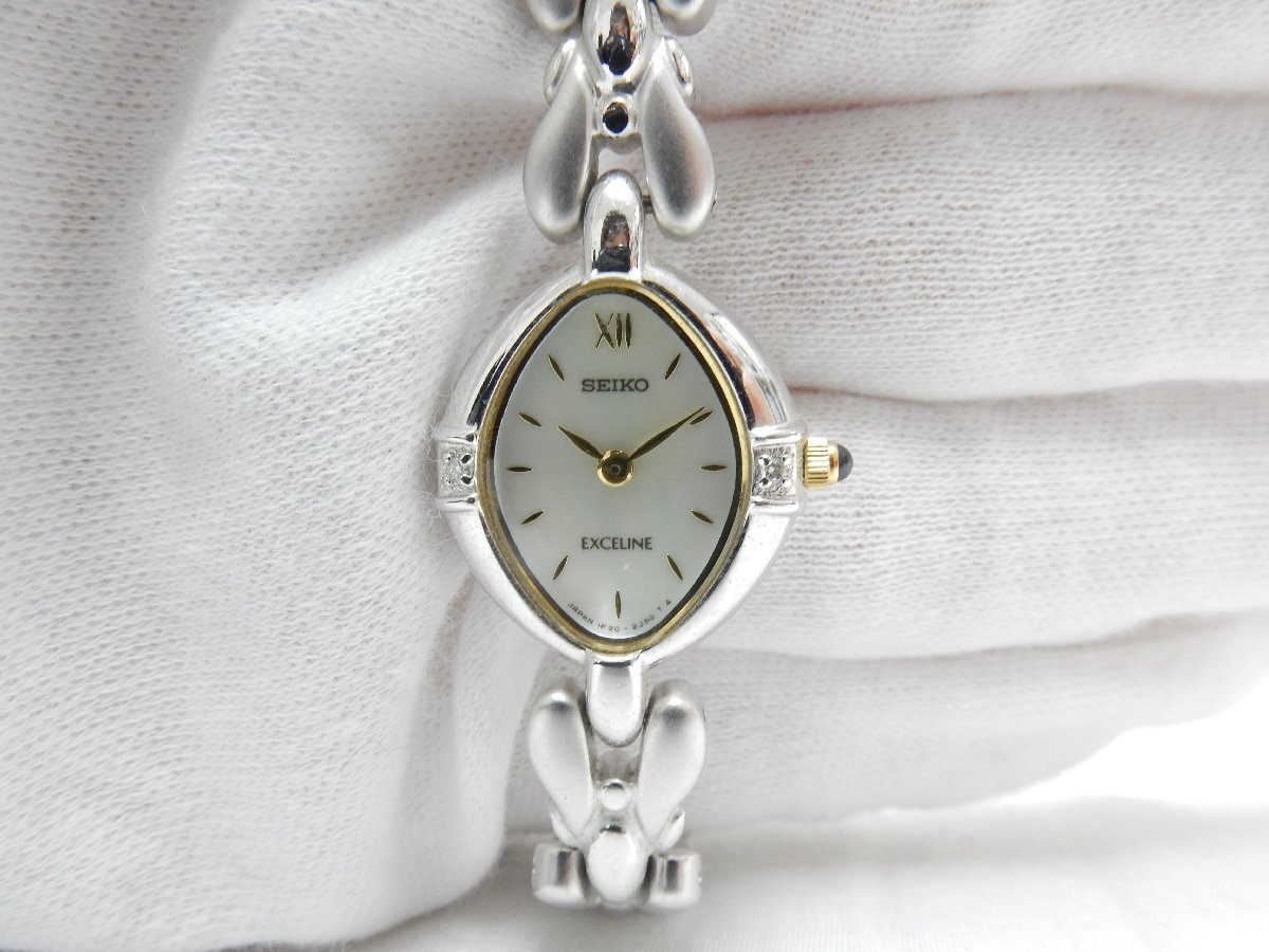 SEIKO セイコー EXCELINE エクセリーヌ 1F20-6860 QUARTZ クォーツ ブレス ドレスウォッチ レディース 腕時計 USED /2501D
