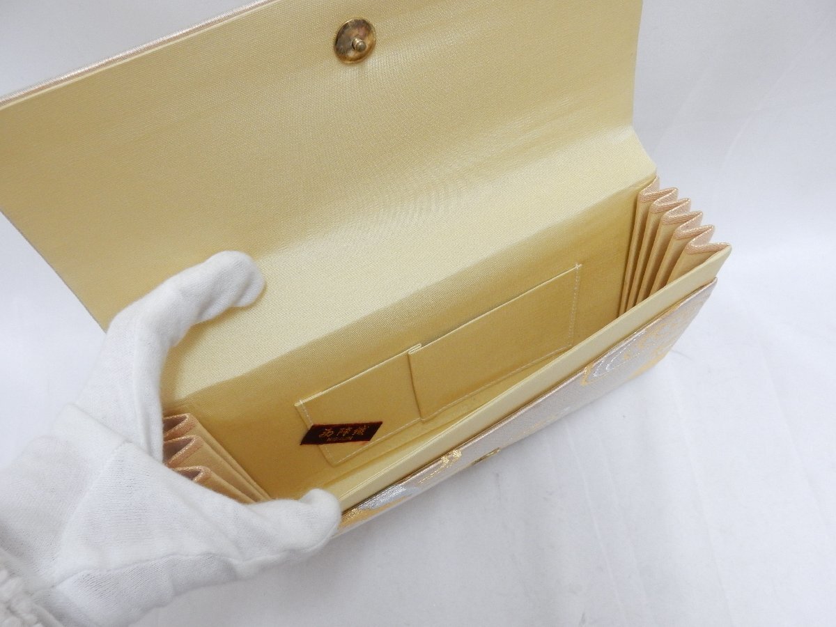 西陣織 バッグ かばん 博多織元 財布 がま口 3點 まとめて 金色 黒 和裝小物 USED /2501D