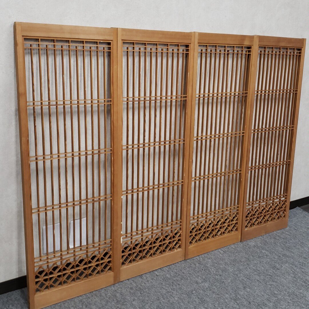 書院欄間 障子戸 高さ102.2cm 幅36.4cm 組子細工 障子 建具