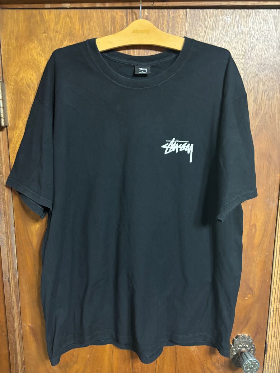 STUSSY ステューシー Tシャツ Black XL used レターパックプラス発送　まとめて発送も可能