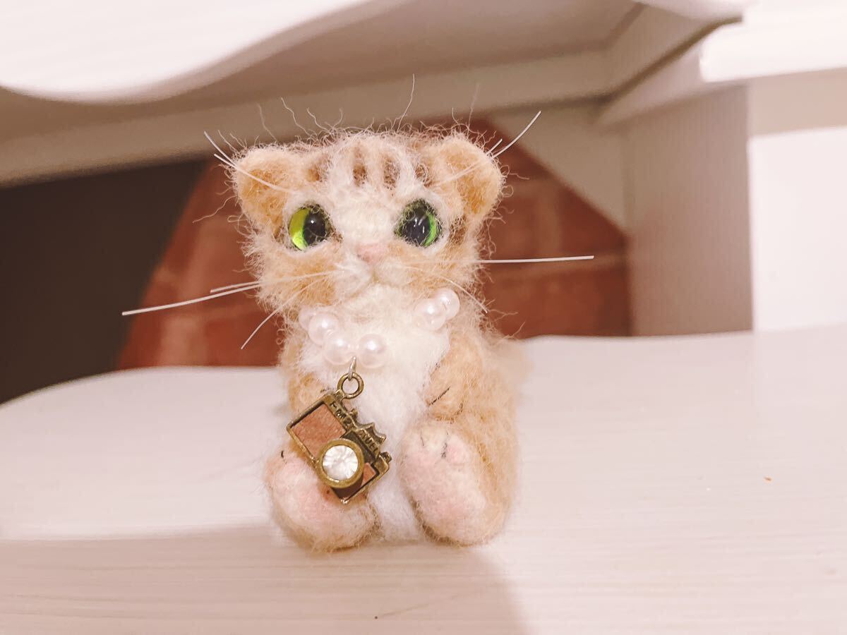 羊毛フェルト　ハンドメイド　ねこ　猫　cat ニードル