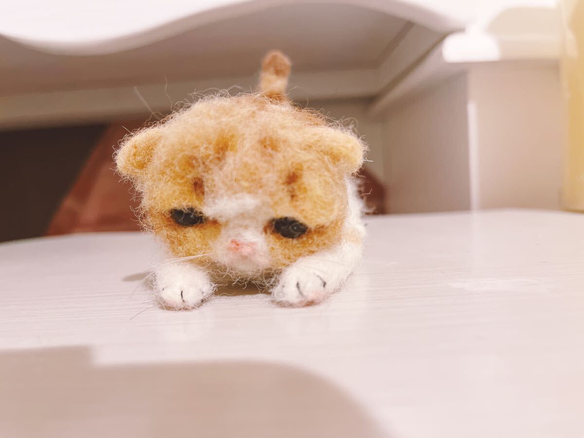 羊毛フェルト　ハンドメイド　ねこ　猫　cat ニードル　エキゾチック