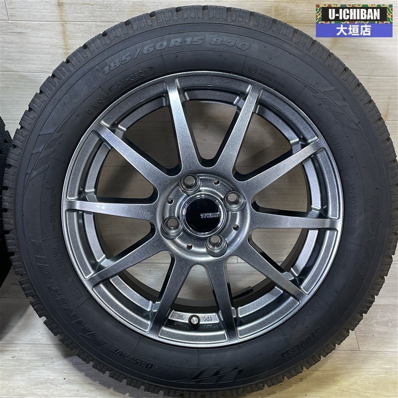 ヤリス アクア スイフト 等 Ti Wheel 5.5-15+42 4H100 2021年 トーヨー ガリットGIZ 185/60R15 15インチ スタッドレス 4本セット _2★W002R