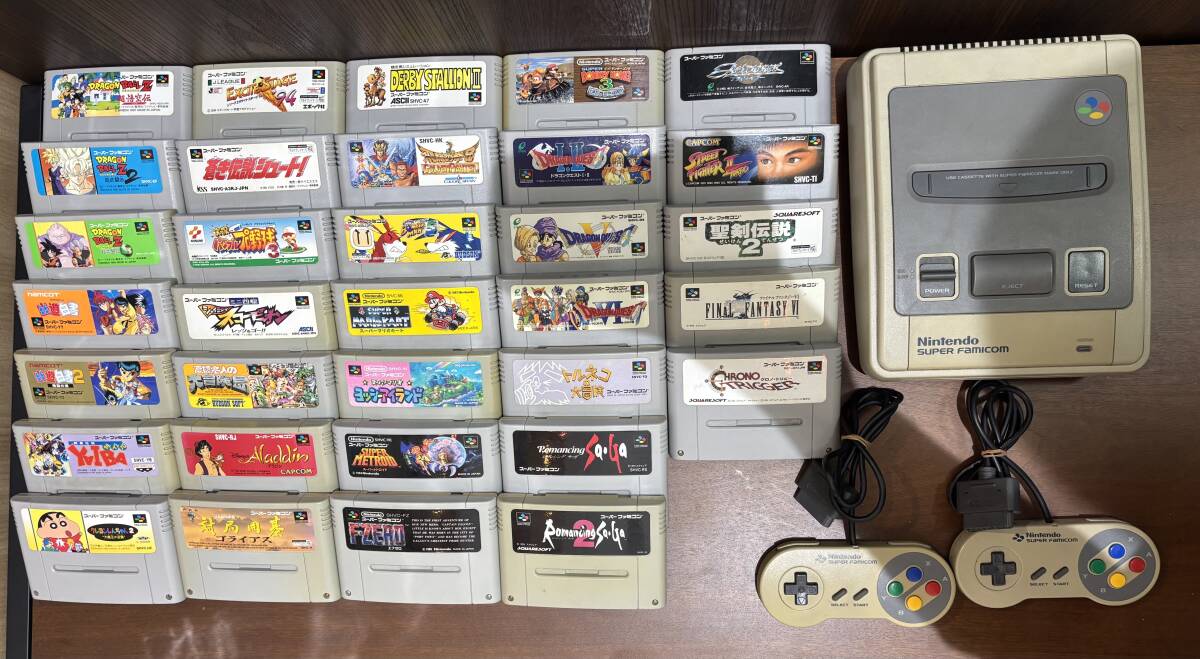 #8392 【現状保管品】スーパーファミコン本体 スーパーファミコン用ソフト33点