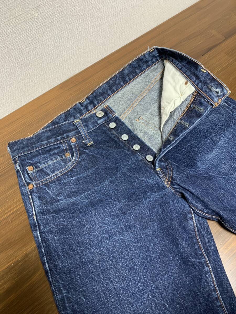 [DENIME] 107 SHINS период кожа patch cell bichi индиго Denim брюки 31 сделано в Японии Denime 