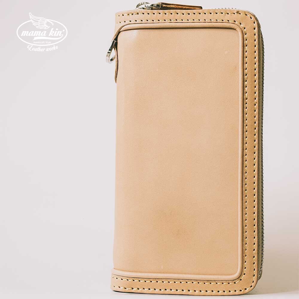 サドルレザー ヌメ革 ラウンドファスナー ダブルファスナー　メンズ財布 長財布 栃木レザー ヌメ革 サドルレザー ラウンドファスナー 長財布