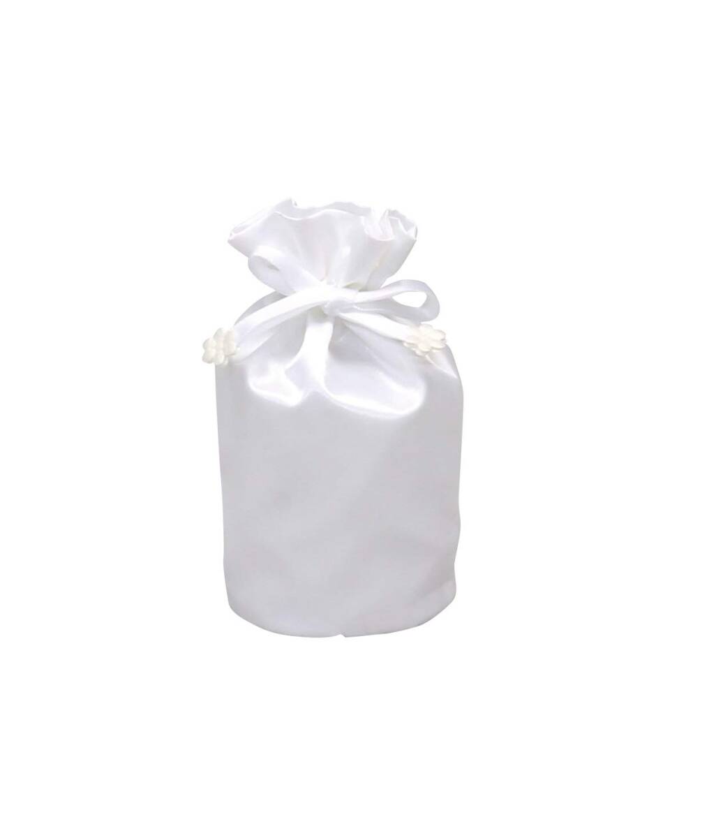 おもいでのあかし 【骨壺 覆い袋】 サテン袋 可愛い 分骨にも最適 着せ替え ホワイト 2.5寸_画像1